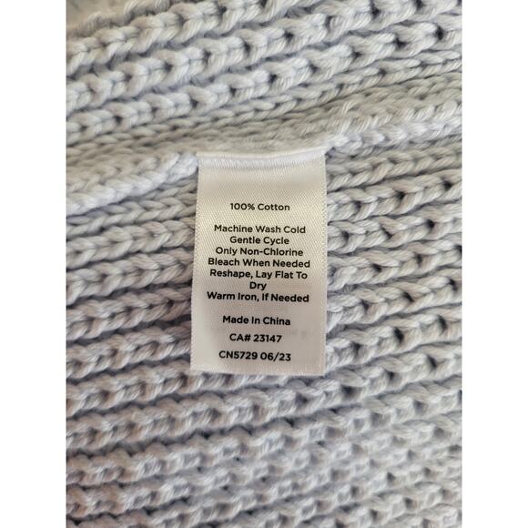 Haven Well Within Organic Cotton Honeycomb Shawl Cardigan Light Blue NWT Large - Picture 7 of 7